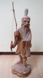 Houten Chinese visser, beeldje symbool voorspoed, welvaart, Antiek en Kunst, Kunst | Niet-Westerse kunst, Verzenden