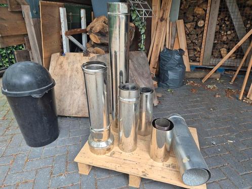 Dubbelwandige Kachelpijp, Huis en Inrichting, Kachels, Gebruikt, Inbouw, Gaskachel, Gas, Ophalen