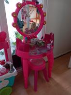 Barbie kaptafel met stoel, Huis en Inrichting, Tafels | Kaptafels, Gebruikt, Minder dan 100 cm, Hout, 50 tot 100 cm
