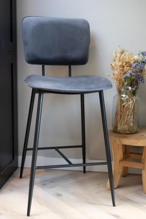Barkrukken Scandinavisch grijze velvet stof, Huis en Inrichting, Barkrukken, Nieuw, 90 cm of meer, 5 krukken of meer, Ophalen of Verzenden