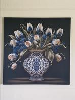 foto op doek " Tulpen in vaas " van Rene Ladenius., Antiek en Kunst, Kunst | Schilderijen | Abstract, Ophalen of Verzenden