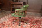 Chesterfield bureaustoel, Gebruikt, Ophalen of Verzenden, Bureaustoel, Groen