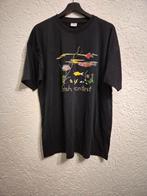 Zwart T-shirt met Viswedstrijd Print, Ophalen, Maat 52/54 (L), Zwart, Unknown