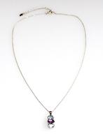 Schitterende Sterling Zilver Amethist & Topaas Ketting, Verzenden, Zilver, Ketting, Met edelsteen