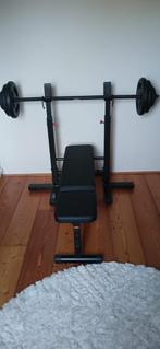 Fitnessbank, halterbank, bankdrukbank met halters, Ophalen, Zo goed als nieuw, Fitnessbank