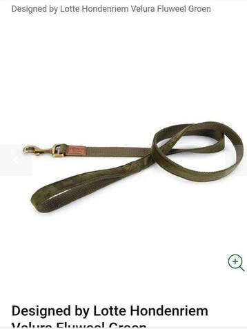 Designed by Lotte set riem en halsbandje. Groen fluweel. beschikbaar voor biedingen