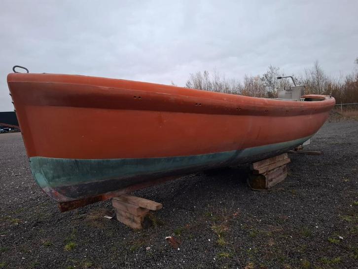 Stoere reddingssloep met een prachtige zeeg +/-8m x 2.8m!, Watersport en Boten, Sloepen, Gebruikt, 10 tot 30 pk, 6 meter of meer