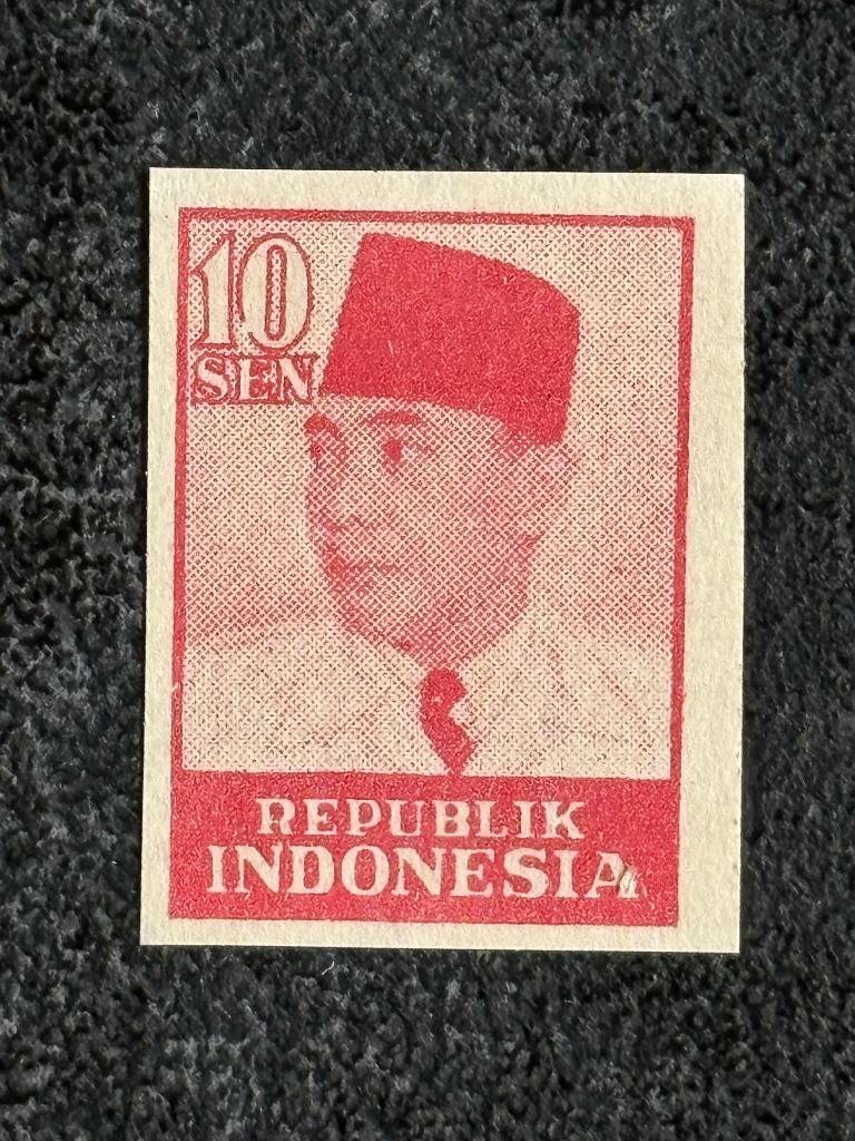 1949 ZBL Java 50, Soekarno 10 Sen rood, ONGETAND, Ophalen of Verzenden, Postfris, Nederlands-Indië
