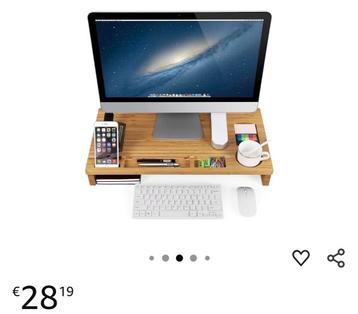 Monitor standaard en organizer (bamboe) twv €28 beschikbaar voor biedingen