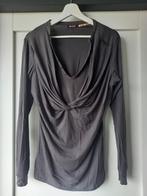 Khujo&Co – Grijze getailleerde longsleeve, mt.XL!, Maat 42/44 (L), Ophalen of Verzenden, Zo goed als nieuw, Lange mouw