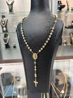 14k Gouden Rozenkrans Ketting - Massief Goud, Ophalen of Verzenden, Zo goed als nieuw, Goud, Met hanger
