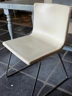 Vier Eetkamerstoelen leer wit en chroom, Ophalen, Gebruikt, Wit, Leer