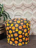 Vintage theebeurs met knip oranje gele bloemen theemuts, Ophalen of Verzenden, Huis en Inrichting