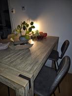 Bartafel met 4 krukken - Gebruikt, Huis en Inrichting, Tafels | Eettafels, Ophalen, Gebruikt, Metaal, Vier personen