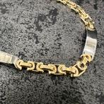 14k gouden armband plat koningsschakel massief, Sieraden, Tassen en Uiterlijk, Armbanden, Ophalen of Verzenden, Nieuw, Goud