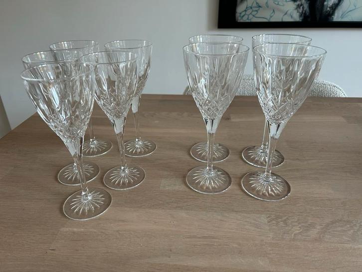 Kristallen Wijnglazen - 9 stuks - Onbeschadigd, Huis en Inrichting, Keuken | Servies, Ophalen