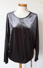 Grijs velours shirt Norah mt 44, Kleding | Dames, Verzenden, Maat 42/44 (L), Zo goed als nieuw, Korte mouw