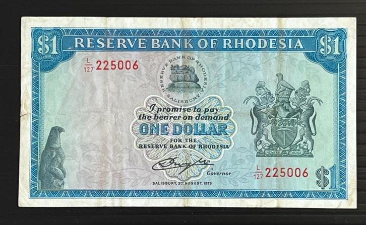 Rhodesië / RHODESIA 1 Dollar 1979, P-38 -  2 aug. 1979, Postzegels en Munten, Bankbiljetten | Afrika, Los biljet, Overige landen