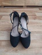Zwarte plateau pumps met enkelbandjes, Verzenden, Zo goed als nieuw, Zwart