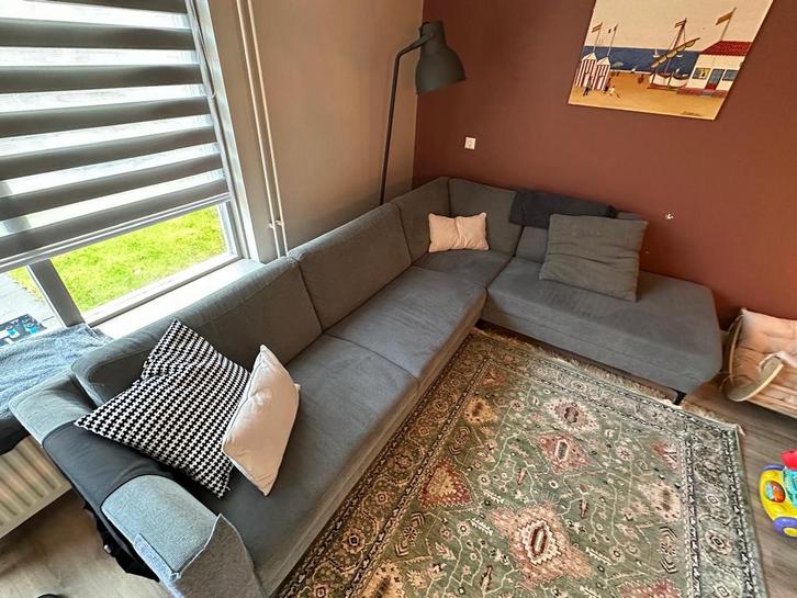 Hoekbank rechts Gulnare blauw grijs basic comfort, Huis en Inrichting, Banken | Bankstellen, Vierpersoons of meer, 150 cm of meer