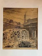 Koolgasstokerij Feijenoord - tekening -B. Groenendijk -, Antiek en Kunst, Kunst | Tekeningen en Foto's, Ophalen of Verzenden
