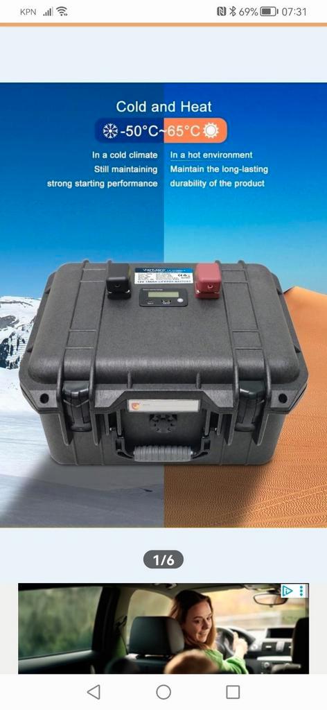 Lifepo4 lithium accu 150ah 12 volt boot/tent/camper, Auto-onderdelen, Accu's en Toebehoren, Nieuw, Ophalen of Verzenden