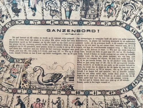 Zeldzaam antiek Ganzenbord - Epinal prentdruk- Pellerin .., Antiek en Kunst, Antiek | Speelgoed, Ophalen of Verzenden