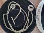 Pandora halsketting lang., Sieraden, Tassen en Uiterlijk, Kettingen, Ophalen of Verzenden, Zo goed als nieuw, Zilver, Met strass