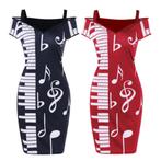 Piano muzieknoten jurkje jurk rood zwart dames vrouwen, Kleding | Dames, Jurken, Maat 38/40 (M), Overige kleuren, Verzenden, Nieuw