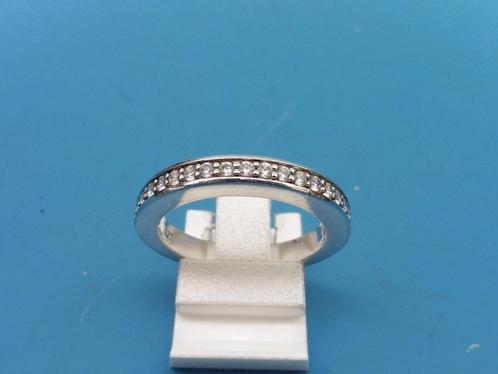 Zilveren damesring met zirkonia                         Z126, Sieraden, Tassen en Uiterlijk, Ringen, Gebruikt, Dame, 18 tot 19