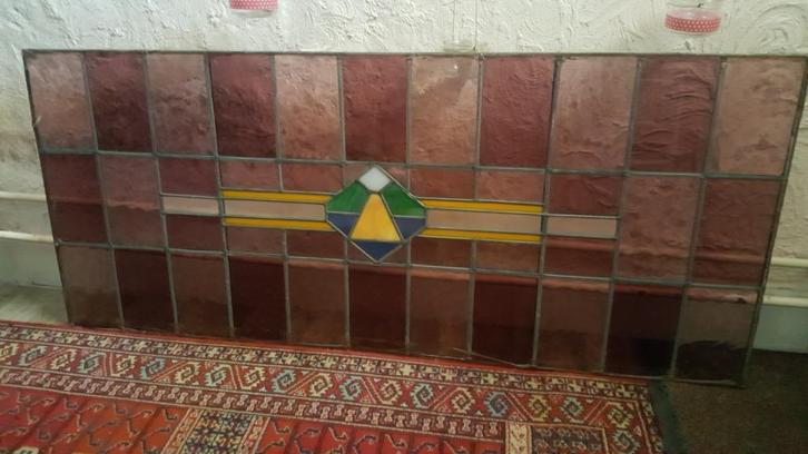 *** ANTIEKE GLAS IN LOOD RAMEN UIT MONUMENTAAL PAND ***, Doe-het-zelf en Verbouw, Glas en Ramen, Gebruikt, Gevelraam of Ruit, 80 tot 120 cm