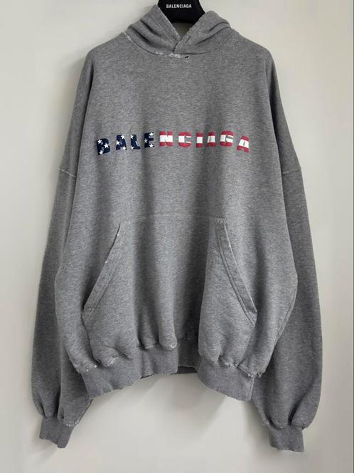 Balenciaga International USA Hoodie Grijs Maat 3, Kleding | Heren, Truien en Vesten, Nieuw, Maat 48/50 (M), Grijs, Ophalen of Verzenden