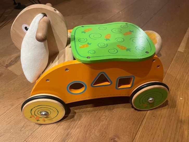 Loopwagen Konijn Hout, Kinderen en Baby's, Speelgoed | Houten speelgoed, Zo goed als nieuw, Rij- of Hobbelspeelgoed, Ophalen
