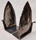 Stijlvolle Amsterdamse School boekensteunen gehamerd koper, Ophalen of Verzenden