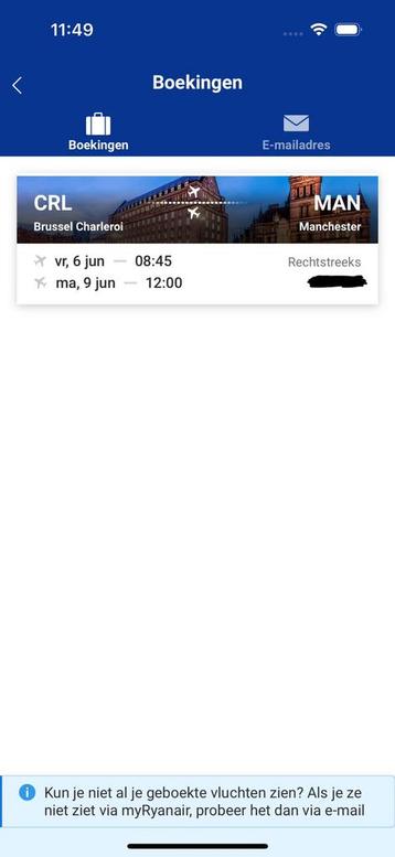 Retour vliegtickets Brussel - Manchester beschikbaar voor biedingen