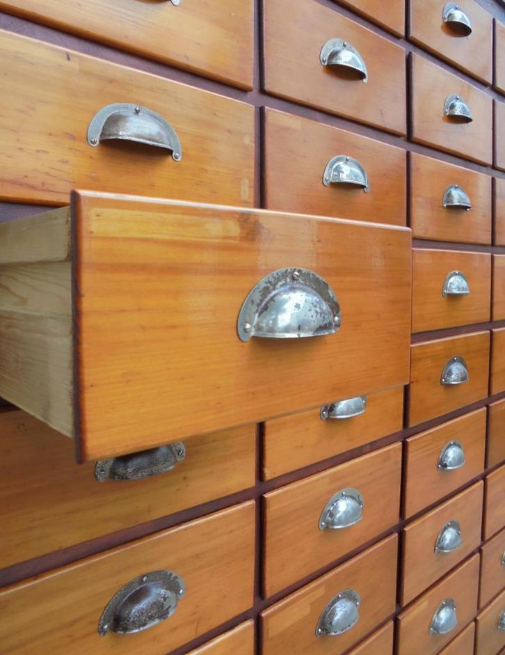 ladekast papierkast apothekerskast winkelkast, Antiek en Kunst, Curiosa en Brocante, Ophalen of Verzenden