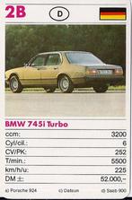 Kw1564 autokaartje 2b - bmw 745i turbo, Verzamelen, Auto's, Ophalen of Verzenden, Zo goed als nieuw