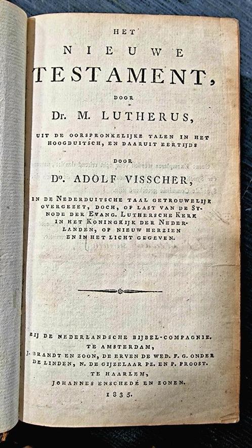 Het nieuwe testament door M Lutherus 1835, Antiek en Kunst, Antiek | Boeken en Bijbels, Ophalen of Verzenden