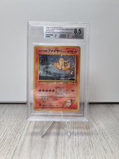 Blaine's Moltres holo Challenge from the Darkness BGS 8.5, Hobby en Vrije tijd, Verzamelkaartspellen | Pokémon, Zo goed als nieuw