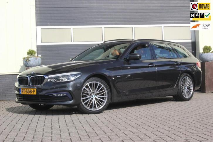 BMW 5-Serie Touring 520i High Executive | Panoramadak | Head, Auto's, BMW, Bedrijf, Te koop, 5-Serie, 360° camera, ABS, Achteruitrijcamera