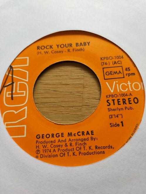 George McCrea , rock your baby, Cd's en Dvd's, Vinyl Singles, Zo goed als nieuw, Pop, Ophalen of Verzenden