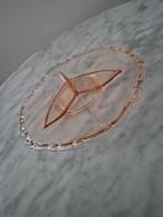 Antieke vintage roze glazen verdeelschaaltje rosaline schaal, Antiek en Kunst, Antiek | Glas en Kristal, Ophalen of Verzenden