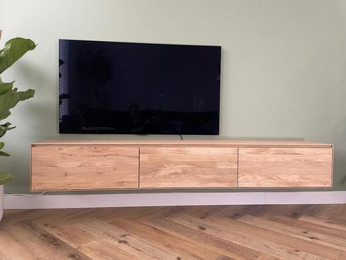 Massief eiken tv meubel 100 t/m 300 / Zwevend tv meubel, Huis en Inrichting, Kasten | Televisiemeubels, Nieuw, Minder dan 100 cm