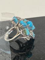 Prachtige ring met turquoise, Sieraden, Tassen en Uiterlijk, Ringen, Ophalen of Verzenden, Dame, Zilver, Kleiner dan 17