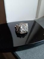 Echt zilveren ring maat 19, 19 tot 20, Ophalen of Verzenden, Dame, Zilver