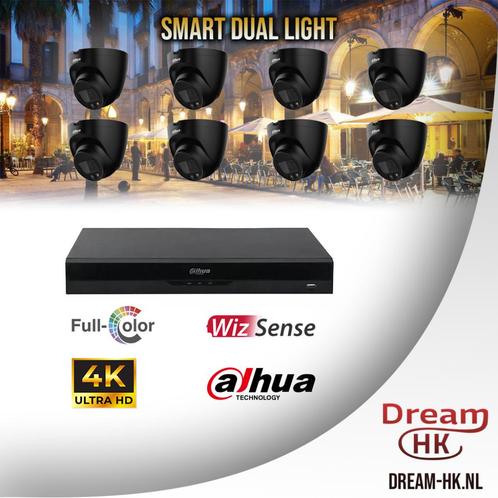 8MP Dahua WizSense Smart Dual Light Full Color IP PoE set, Audio, Tv en Foto, Videobewaking, Nieuw, Buitencamera, Ophalen of Verzenden