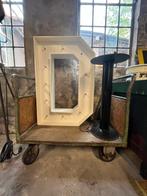 Houten kar met ijzeren frame, Antiek en Kunst, Curiosa en Brocante, Ophalen