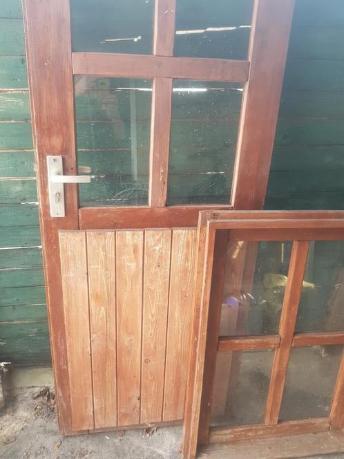 Tuinhuisje deur en raamkozijn, Doe-het-zelf en Verbouw, Deuren en Horren, Gebruikt, Binnendeur, 200 tot 215 cm, 80 tot 100 cm