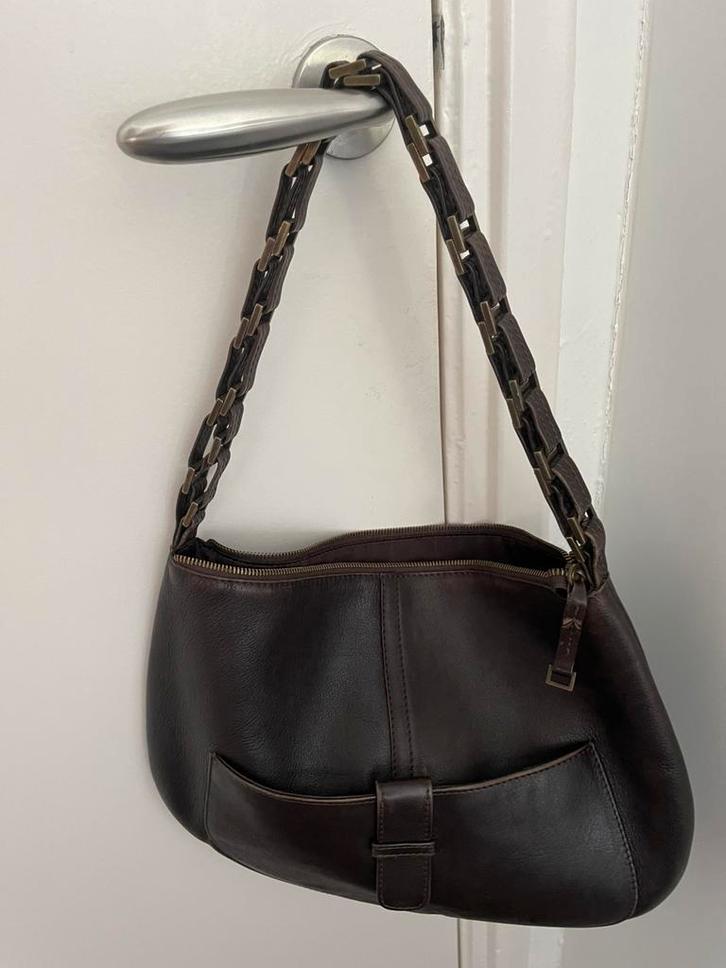 MaxMara leren tas met lampo gemerkte rits, Sieraden, Tassen en Uiterlijk, Tassen | Damestassen, Zo goed als nieuw, Schoudertasje