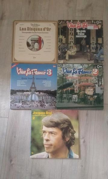 5 LPs -Jacques Brel en Franstalige verzamel LPs beschikbaar voor biedingen
